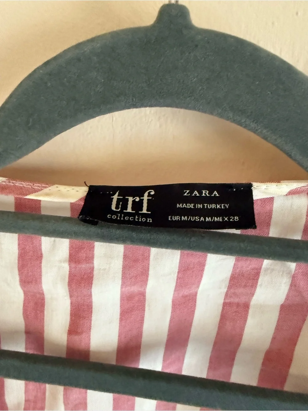 Zara Pink and White Vertical Stripe Tie-Hem Blouse